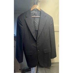 VTG Brooks Brothers 44L Solid Blue 100% Wool USA Made Jacket Sport Coat Blazer